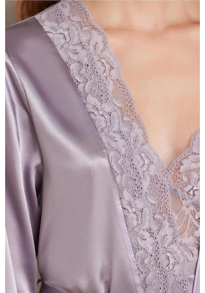 Pierre Cardin 7015 Kadın Dantelli Saten 4'lü Set-royal