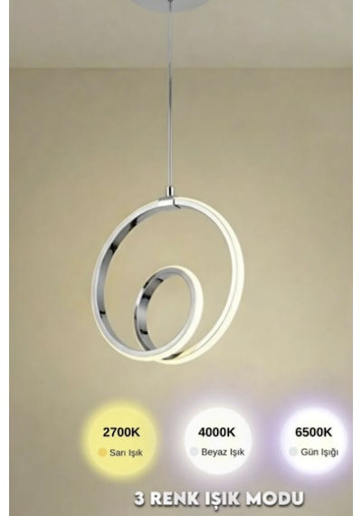 Avelis Sarkıt Led Avize - Oturma Odası, Salon, Mutfak Uyumlu Ledli Avize Krom