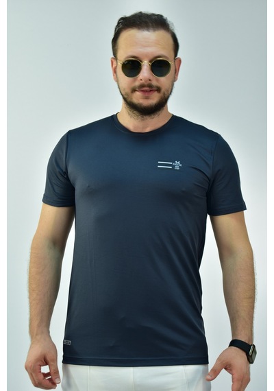Escetic Erkek Koyu Gri Slim Fit T-Shirt-3287 Koyu Gri