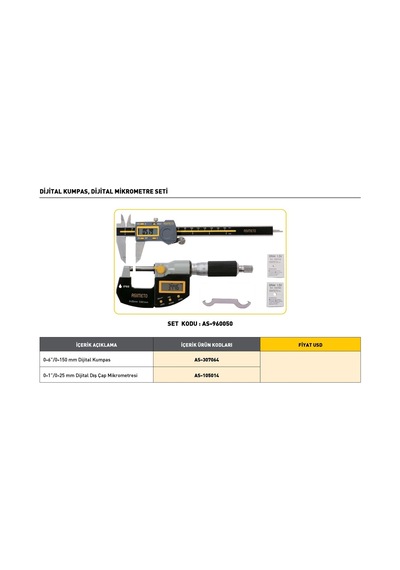 Fett 0-6 /0-150mm Asimeto Dijital Kumpas As-307064