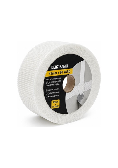 Derz Filesi 48 Mm X 90 Yard Kendinden Yapışkanlı Fiberglas Alçıpan Ek Yeri Çatlak Önleyici File