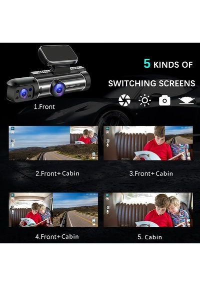 Çift Lens Araba Dvr Fhd 1920 1080 P Araç Kamerası Kabin Araç Kamerası Araç Front-cabin-dvr