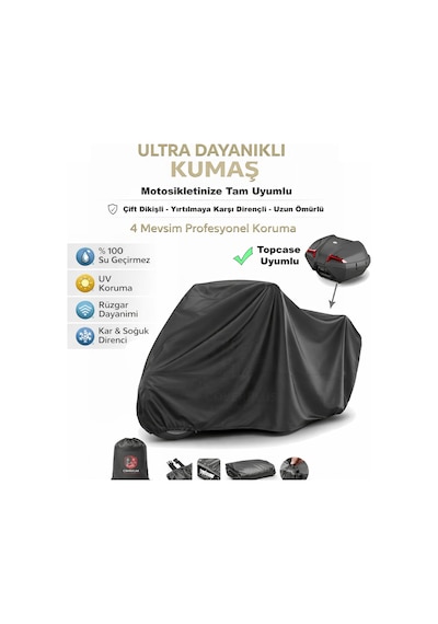 Revolt Rsx6 Arka Çanta Uyumlu Motosiklet Brandası Siyah Renk