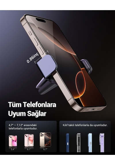 Ugreen Araç İçi Telefon Tutucu 360 Derece Dönebilir Air Vent, 10422 -