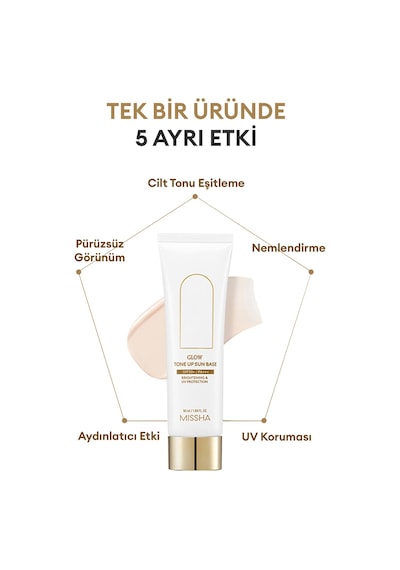 Missha Glow Sun Base Aydınlık ve Işıltılı Görünüm Sunan Nemlendirici Baz SPF50+ 50 ML