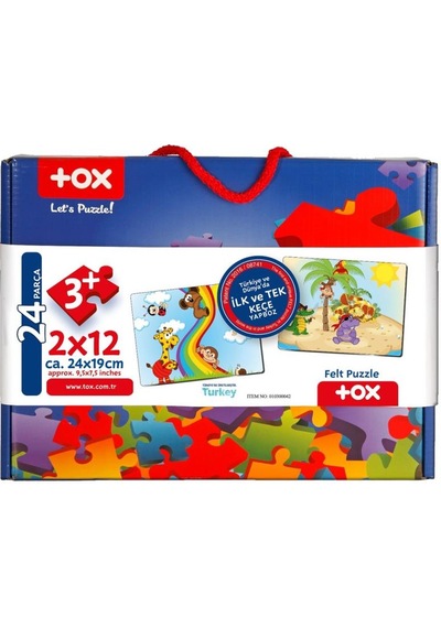 Tox Gökkuşağı 3+ Keçe Yapboz 3 Yaş Puzzle T042