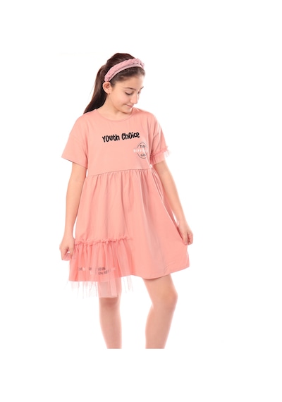 Toontoy Kız Çocuk Youth Choice Baskılı Tüllü Elbise Koyu Pudra Toontoy Kız Çocuk Youth Choice Baskılı Tüllü Elbise Koyu Pudra