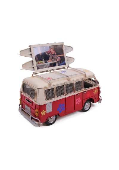 Dekoratif Metal Minibüs Çerçeveli Ve Kumbaralı 0910e-1387