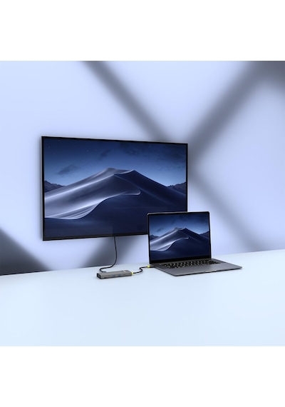 Sw-u708 7 İn 1 Gri Metal 4k 60hz Hdmı 100w Pd, 2xusb 3.2 1xtype-c Data, Sd/tf Type C Hub Adaptör