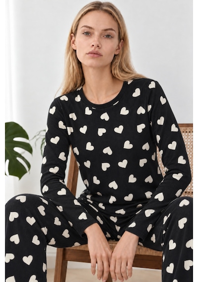 Kadın Desenli İkili Çok Renkli Rahat Pijama Takımı 4826