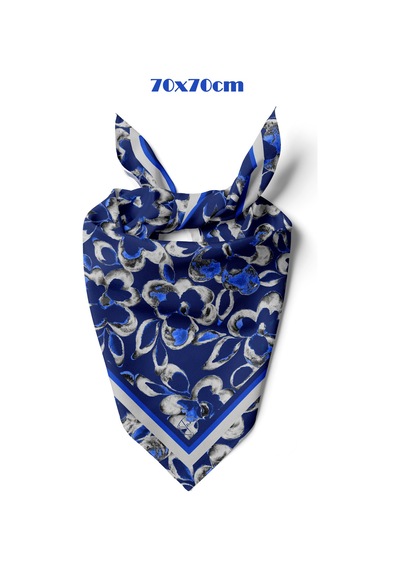 Blue Aura Desen 70 70cm Bandana/fular Çok Renkli
