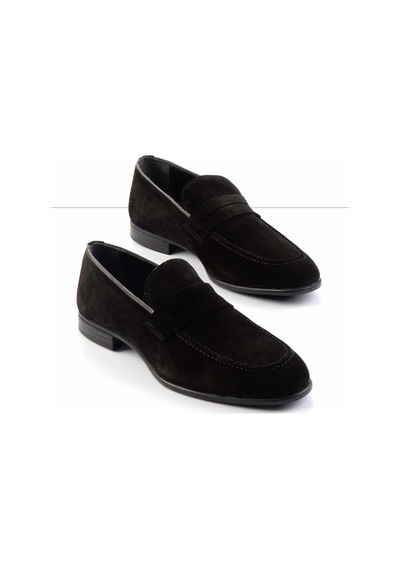 Bambi Siyah Leather Erkek Loafer Ayakkabı E01549034802 Siyah