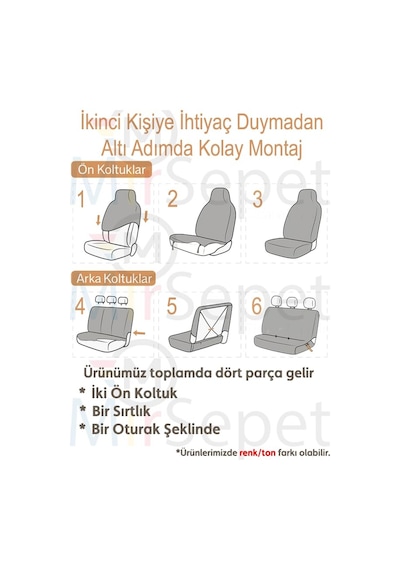 Space Mirsepet Oto Koltuk Kılıfı Penye Premium Tüm Araçlara İle U