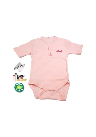 Sema Baby Yarım Kol Kaşkorse Badi (Body) - Pembe  18-24 Ay Pembe