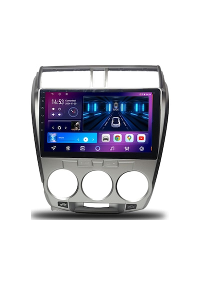 Caros Honda City 2009-2012 Manuel Klima Uyumlu Android Multimedya 6gb Ram 128gb Hafıza 9"