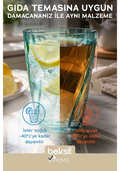 Home Glassy Kırılmaz Polikarbon 6'lı Bardak Turkuaz 400 Ml Turkuaz Turkuaz