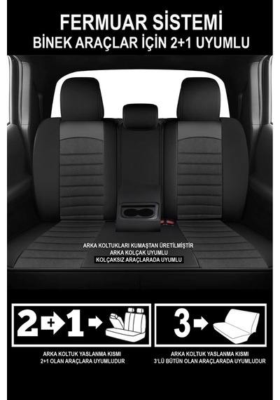 Naz Oto Mocha Taytüyü Oto Koltuk Kılıfı Dacia Sandero-stepway-duster Uyumlu Siyah