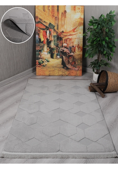 My Evilla Modern Dekoratif Lara Gri Dokuma Halı