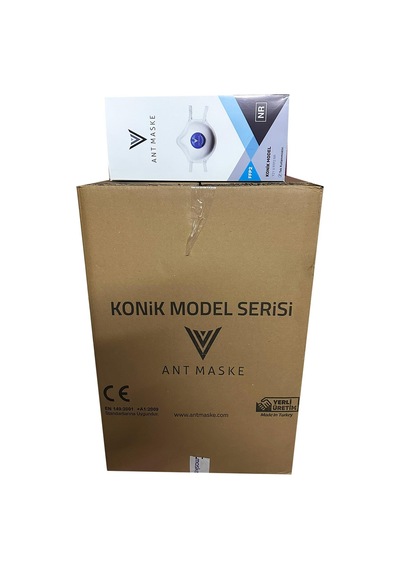 Ant Beyaz Ventilli Ffp2 Nr Toz İş Güvenlik Sanayi Boya Konik Maske - 25 Adetlik 18 Paket / Koli