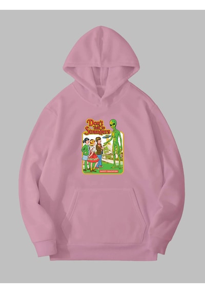 Harmandar Üç İplik Uzaylı Baskılı Unisex Pembe Kanguru Cepli Kapüşonlu Sweatshirt Hoodie Uzaylıpembesweat Harmandar Üç İplik Uzaylı Baskılı Unisex Pembe Kanguru Cepli Kapüşonlu Sweatshirt Hoodie Uzaylıpembesweat