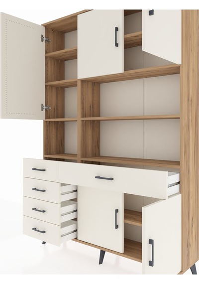 Arges Dolap 9 Raflı 5 Çekmeceli 5 Kapaklı 132x30x195 Çam-ayta... Çam Arges Dolap 9 Raflı 5 Çekmeceli 5 Kapaklı 132x30x195 Çam-ayta... Çam