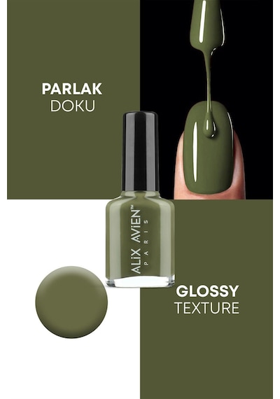 Alix Avien Yeşil Oje 109 Yüksek Pigmentli Uzun Süreli Kalıcılık Hızlı Kuruma Nail Lacquer 109