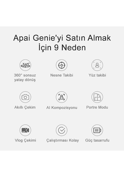 Apai Genie 360 Derece Takip Standı Robot Kameraman