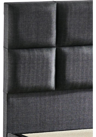 Star 200x200 Cm Çift Kişilik Antrasit Keten Kumaşlı Lüks Baza Ve Başlık Takımı