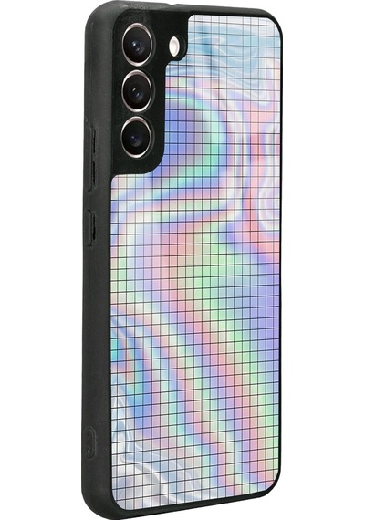 Samsung Uyumlu S22 Plus Neon Dama Tasarımlı Glossy Telefon Kılıfı Siyah