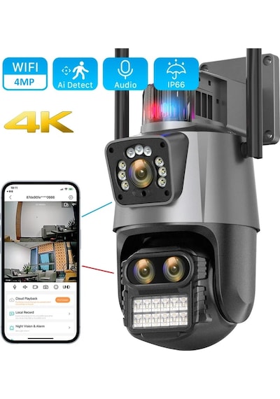 3 Kameralı Zoomlu İcsee Xmeye 4mp Ptz Akıllı Kamera