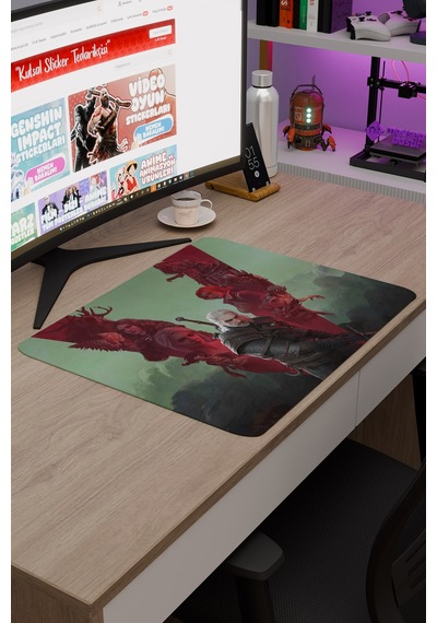 Witcher 3 Kaymaz Dikişli Kauçuk Oyuncu Mousepad V5 - 48x40 Xl Gaming Mouse Pad Fare Altlığı