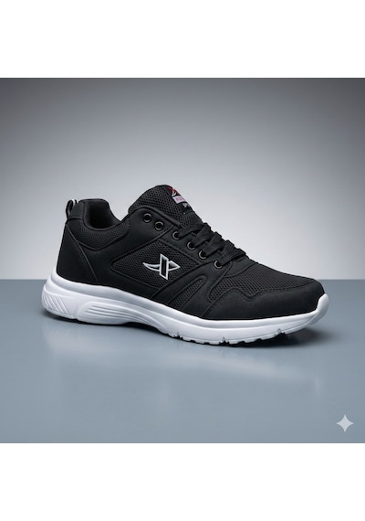 Xstep Unisex 36-47 Numara Arası Rahat Günlük Tekstil Spor Ayakkabı Siyah - Beyaz