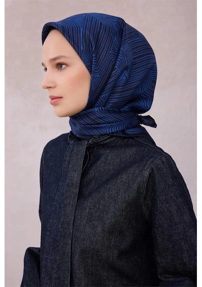 Belli İpek Twill Eşarp 4209d01 Lacivert