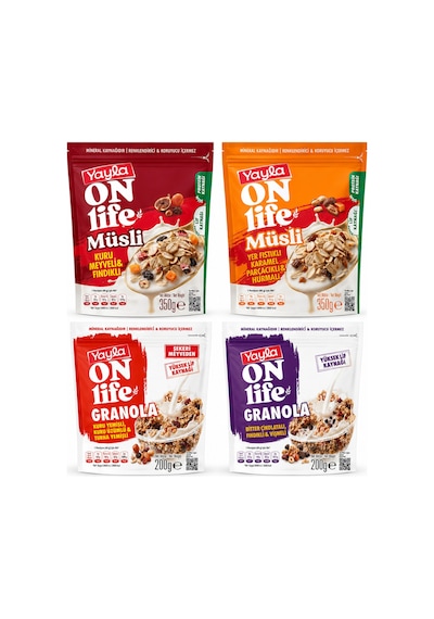 Yayla On Life Müsli & Granola Karışık Paket 4 Lü Set Yüksek Lif Ve Protein Kaynağı