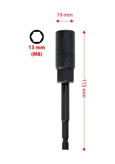 6546 Uzun Bits Lokma Somun Adaptörü 13x115 Mm