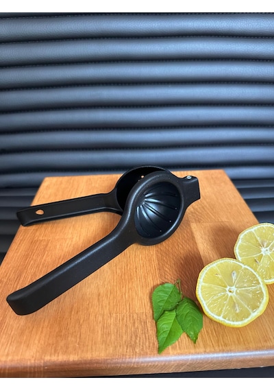 Metal Narenciye Limon Sıkacağı Özel Tasarım Desenli Siyah Sıkacak