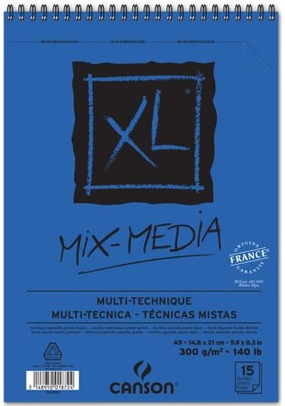 Canson Xl Mix Media Suluboya Defteri Spiralli Blok 300 G A5
