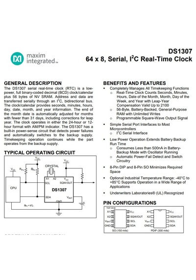 Ds1307zn Smd So8 Real Tıme Clock Entegresi 1adet