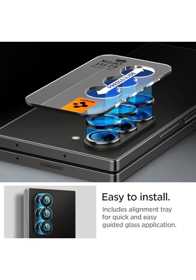 Samsung Galaxy Z Fold 6 İle Uyumlu Kamera Lens Camı Koruyucu Kolay Kurulum Glas.tr Ez Fit Optik Pro 2 Adet Black - Ag