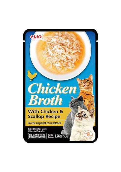 4 Adet Ciao Chicken Broth Tavuk Sulu Ve Deniz Taraklı Kedi Çorbası 50 Gr