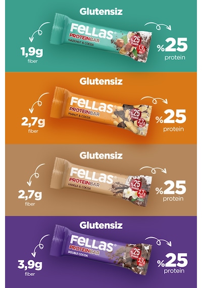 Fellas 24 Adet Protein Bar Süper Karma Kutu