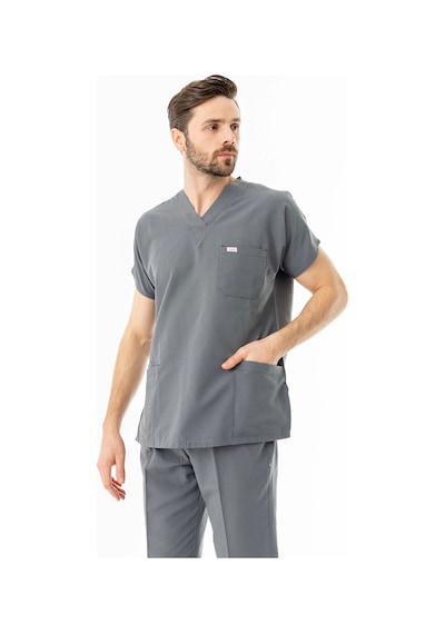Terikoton Yarasa Kol Doktor Hemşire Forması Gri Tyrs0006 Gri