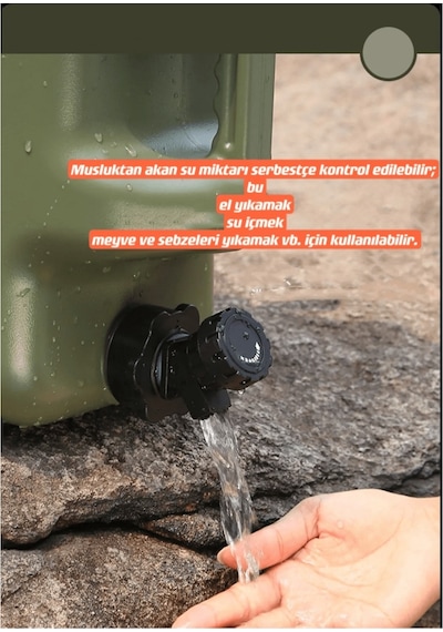 Shufa Açık Su Konteyneri Piknik Kamp Içme Kova Depolama Taşıyıcı Yeşil 12 L Yeşil