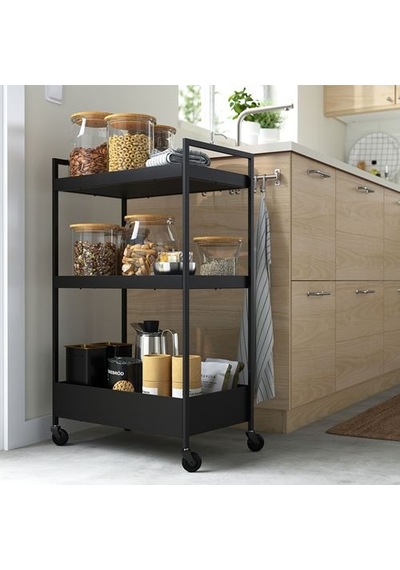Ikea Nıssafors Servis Arabası, Siyah, 50,5x30x83 Cm