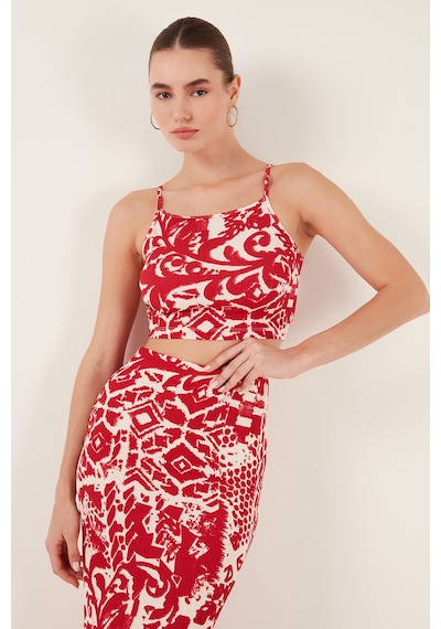 Lela Slim Fit Ip Askılı Yırtmaçlı Midi Alt-Üst Bayan Takım 5865726 Bordo