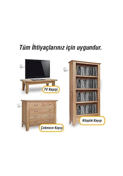 Beyaz Deprem Kayışı Metal Başlıklı 1 Adet