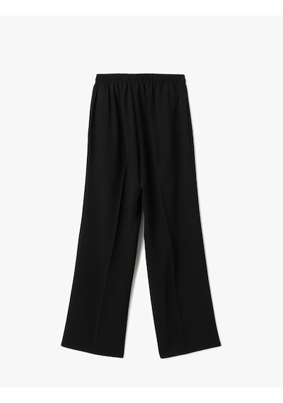 Koton Beli Lastikli Cepli Bol Paça Kumaş Pantolon Siyah 5sak40023ew Siyah