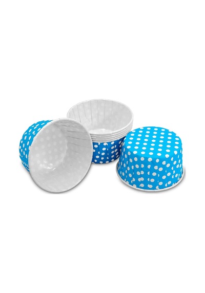 Kafem Muffin Kek Kapsülü Açık Mavi Puantiye Büyük Boy 50li X 30 Paket Koli - K30 mavi
