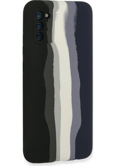 Flzdgnkr Newface Samsung Galaxy A03s Kılıf Ebruli Lansman Silikon - Siyah-lacivert