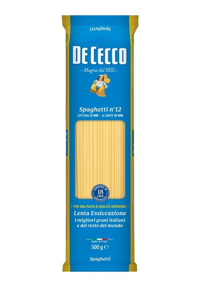 De Cecco Spaghettini 500 G İnce Makarna - Kaliteli Durum Buğdayı 6'li Avantaj Paketi - 6 Adet Tarı
